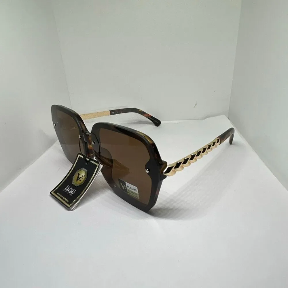 VG Tortoise Oversized Square Fashion Sunglasses UV400 – Designer Style – New